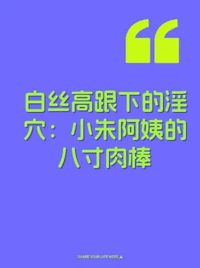 白丝高跟下的淫穴：小朱阿姨的八寸肉棒 封面