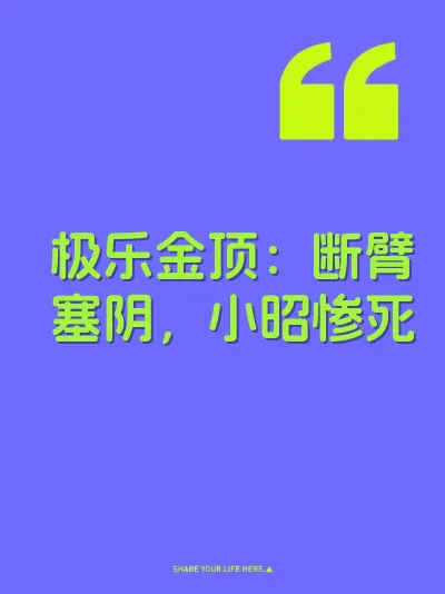 极乐金顶：断臂塞阴，小昭惨死 封面