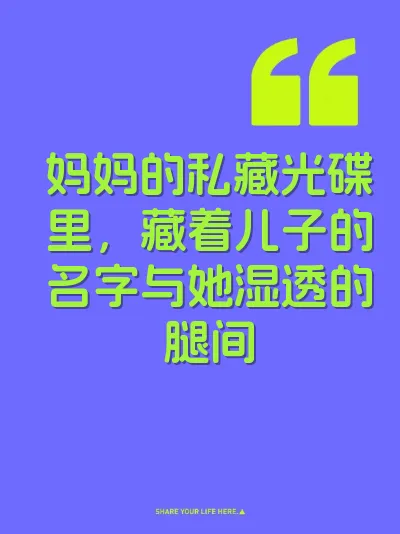 妈妈的私藏光碟里，藏着儿子的名字与她湿透的腿间 封面