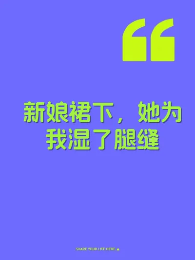 新娘裙下，她为我湿了腿缝 封面