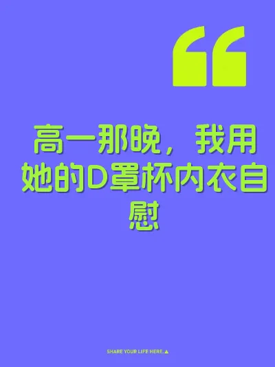 高一那晚，我用她的D罩杯内衣自慰 封面
