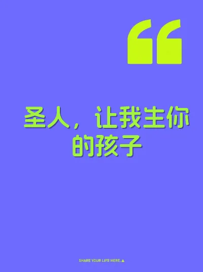 圣人，让我生你的孩子 封面