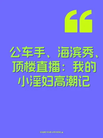 公车手、海滨秀、顶楼直播：我的小淫妇高潮记 封面
