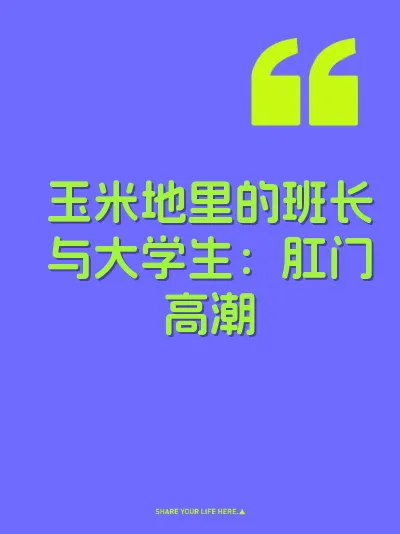 玉米地里的班长与大学生：肛门高潮 封面