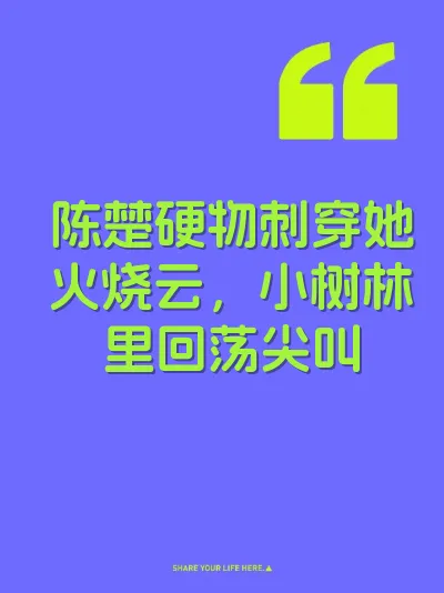 陈楚硬物刺穿她火烧云，小树林里回荡尖叫 封面