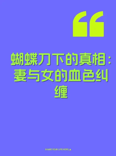 蝴蝶刀下的真相：妻与女的血色纠缠 封面