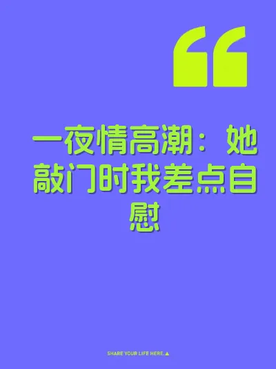 一夜情高潮：她敲门时我差点自慰 封面
