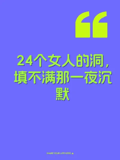 24个女人的洞，填不满那一夜沉默 封面