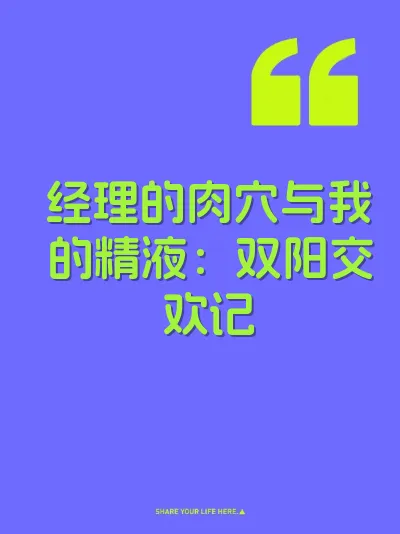 经理的肉穴与我的精液：双阳交欢记 封面