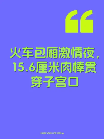 火车包厢激情夜，15.6厘米肉棒贯穿子宫口 封面