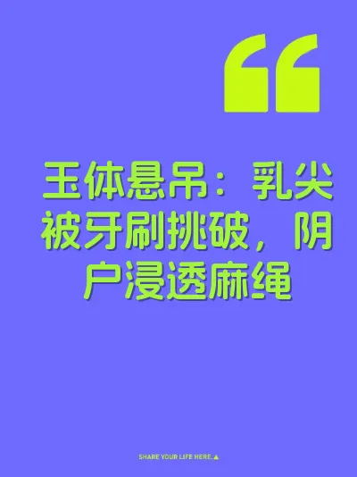 玉体悬吊：乳尖被牙刷挑破，阴户浸透麻绳 封面
