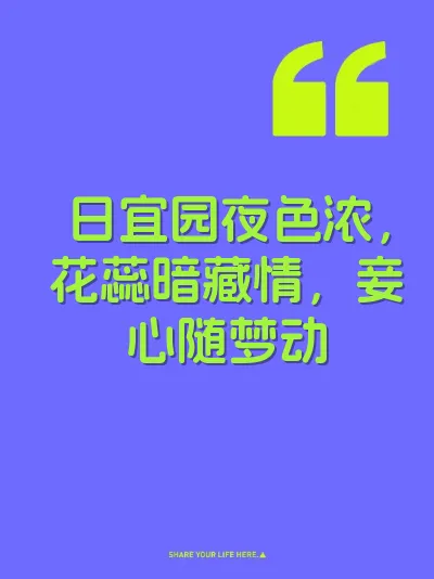日宜园夜色浓，花蕊暗藏情，妾心随梦动 封面