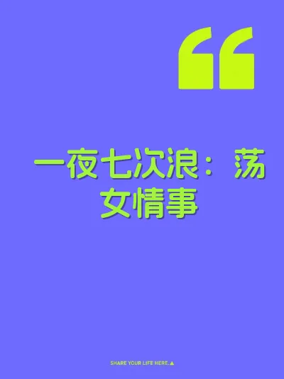 一夜七次浪：荡女情事 封面