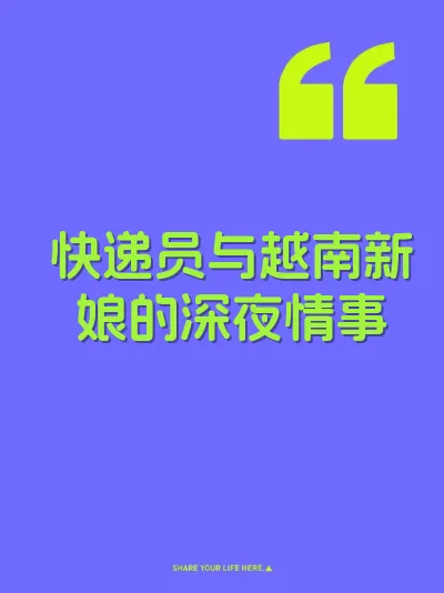 快递员与越南新娘的深夜情事 封面