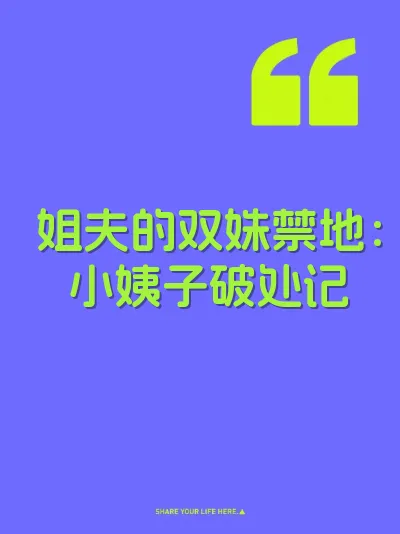姐夫的双姝禁地：小姨子破处记 封面