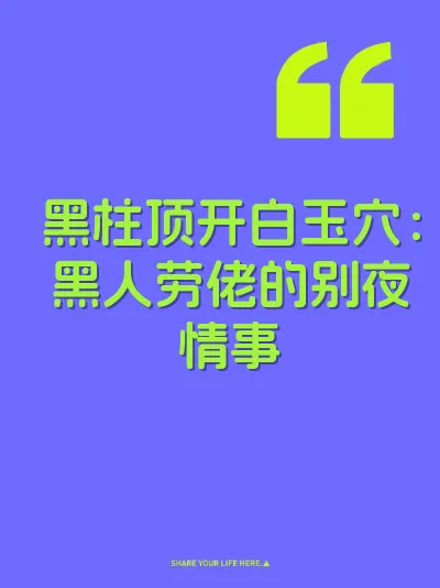 黑柱顶开白玉穴：黑人劳佬的别夜情事 封面