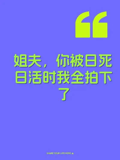 姐夫，你被日死日活时我全拍下了 封面