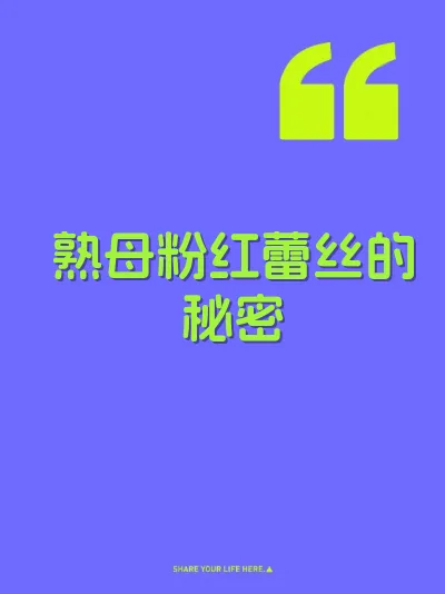 熟母粉红蕾丝的秘密 封面