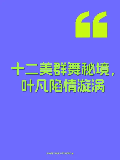 十二美群舞秘境，叶凡陷情漩涡 封面