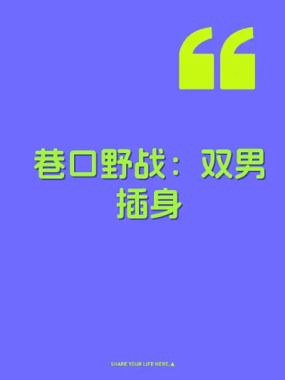 巷口野战：双男插身 封面