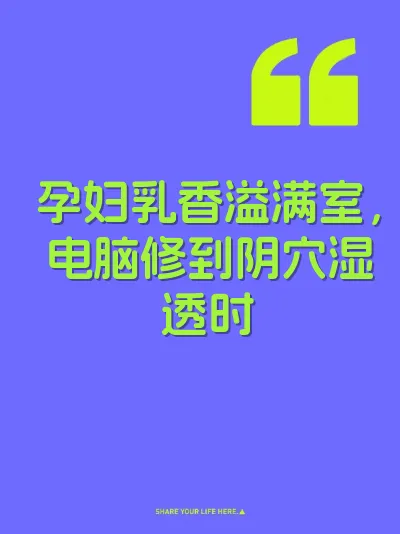 孕妇乳香溢满室，电脑修到阴穴湿透时 封面