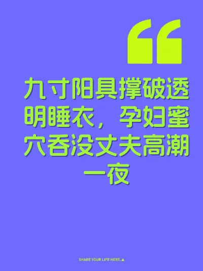 九寸阳具撑破透明睡衣，孕妇蜜穴吞没丈夫高潮一夜 封面