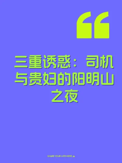 三重诱惑：司机与贵妇的阳明山之夜 封面