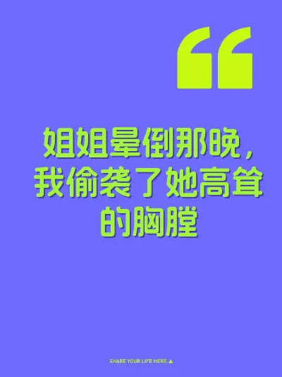姐姐晕倒那晚，我偷袭了她高耸的胸膛 封面