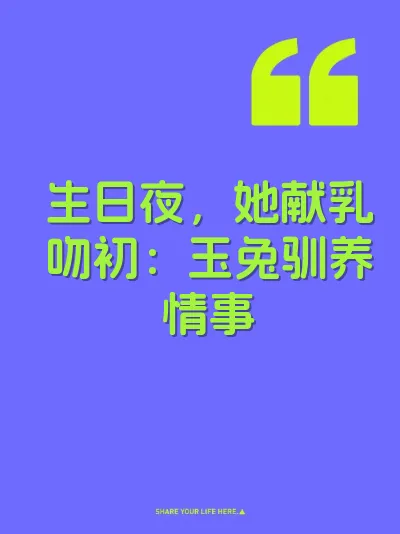 生日夜，她献乳吻初：玉兔驯养情事 封面