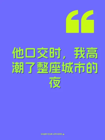 他口交时，我高潮了整座城市的夜 封面