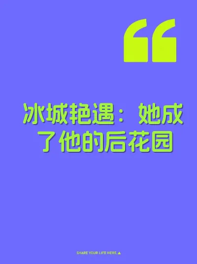 冰城艳遇：她成了他的后花园 封面