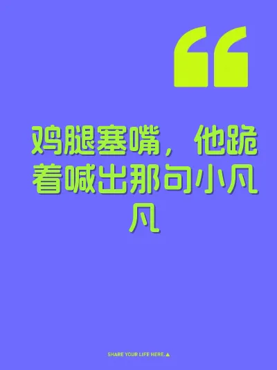 鸡腿塞嘴，他跪着喊出那句小凡凡 封面