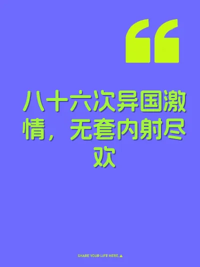八十六次异国激情，无套内射尽欢 封面