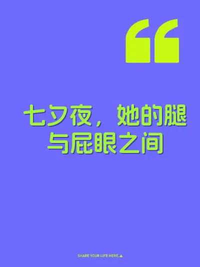 七夕夜，她的腿与屁眼之间 封面