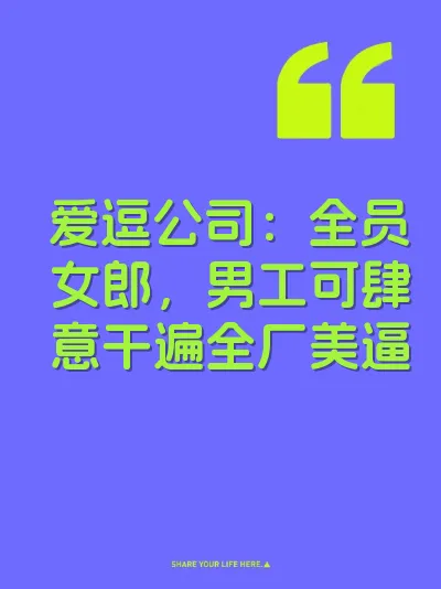 爱逗公司：全员女郎，男工可肆意干遍全厂美逼 封面