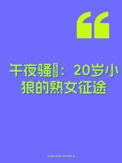 午夜骚屄：20岁小狼的熟女征途 封面