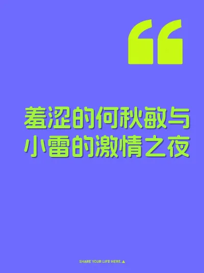 羞涩的何秋敏与小雷的激情之夜 封面