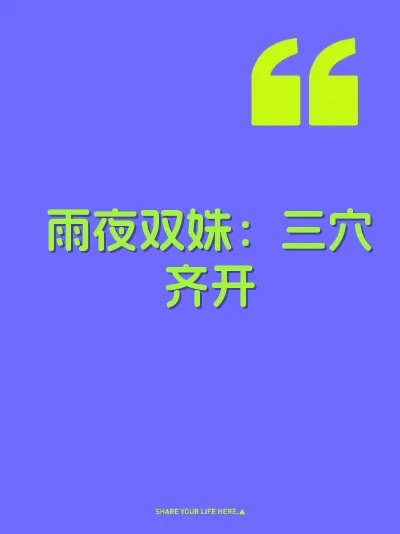 雨夜双姝：三穴齐开 封面