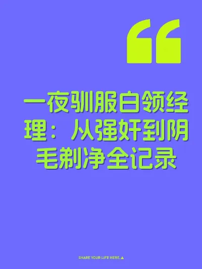 一夜驯服白领经理：从强奸到阴毛剃净全记录 封面