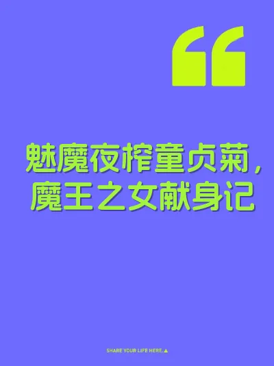 魅魔夜榨童贞菊，魔王之女献身记 封面