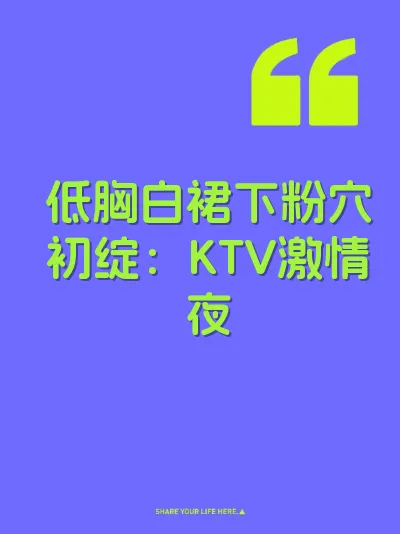 低胸白裙下粉穴初绽：KTV激情夜 封面