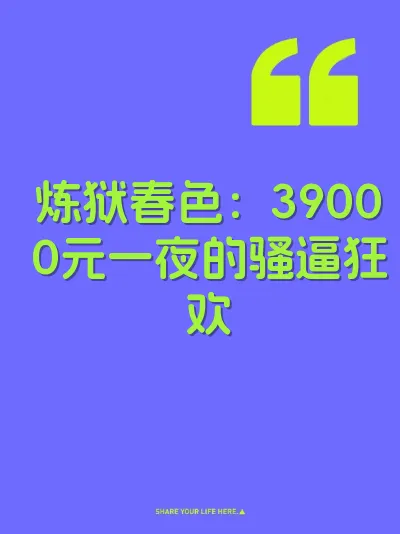 炼狱春色：39000元一夜的骚逼狂欢 封面