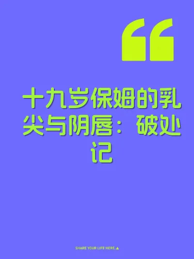 十九岁保姆的乳尖与阴唇：破处记 封面