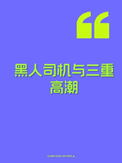 黑人司机与三重高潮 封面
