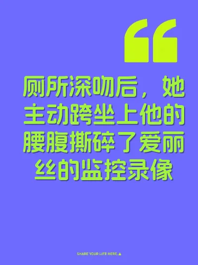 厕所深吻后，她主动跨坐上他的腰腹撕碎了爱丽丝的监控录像 封面
