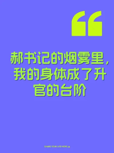 郝书记的烟雾里，我的身体成了升官的台阶 封面