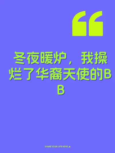 冬夜暖炉，我操烂了华裔天使的BB 封面