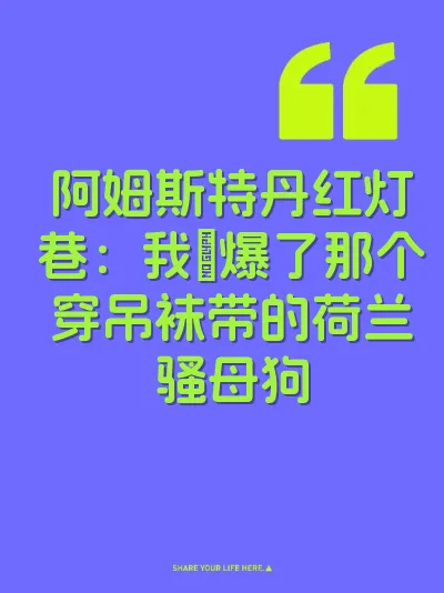 阿姆斯特丹红灯巷：我肏爆了那个穿吊袜带的荷兰骚母狗
