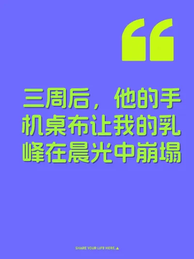 三周后，他的手机桌布让我的乳峰在晨光中崩塌 封面
