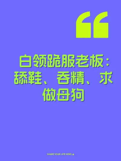 白领跪服老板：舔鞋、吞精、求做母狗 封面